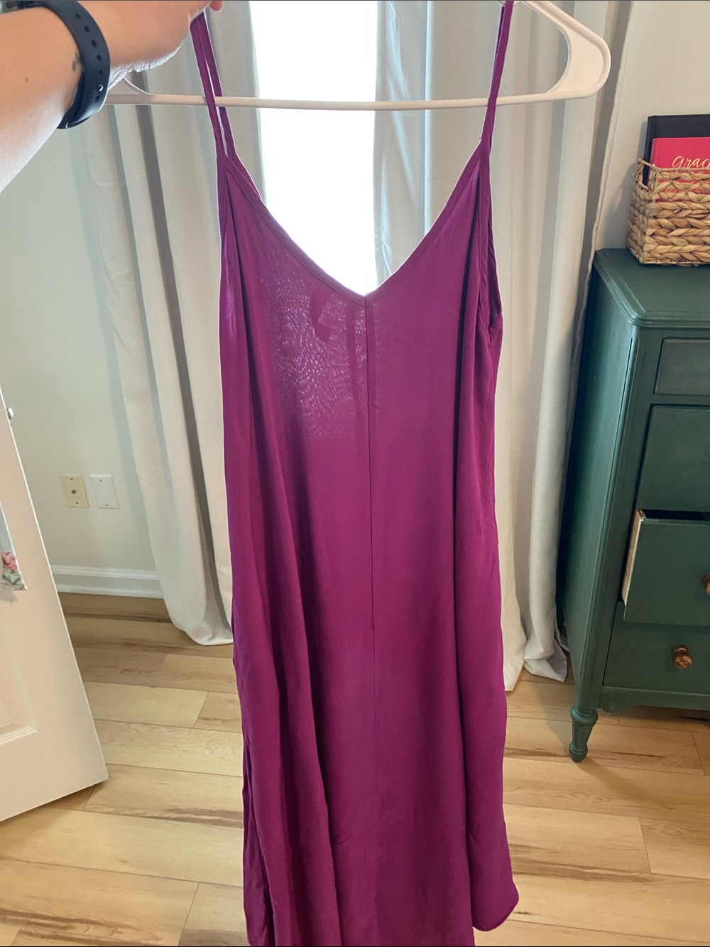 Zenana Outfitters Strapless Magenta Slip Dress